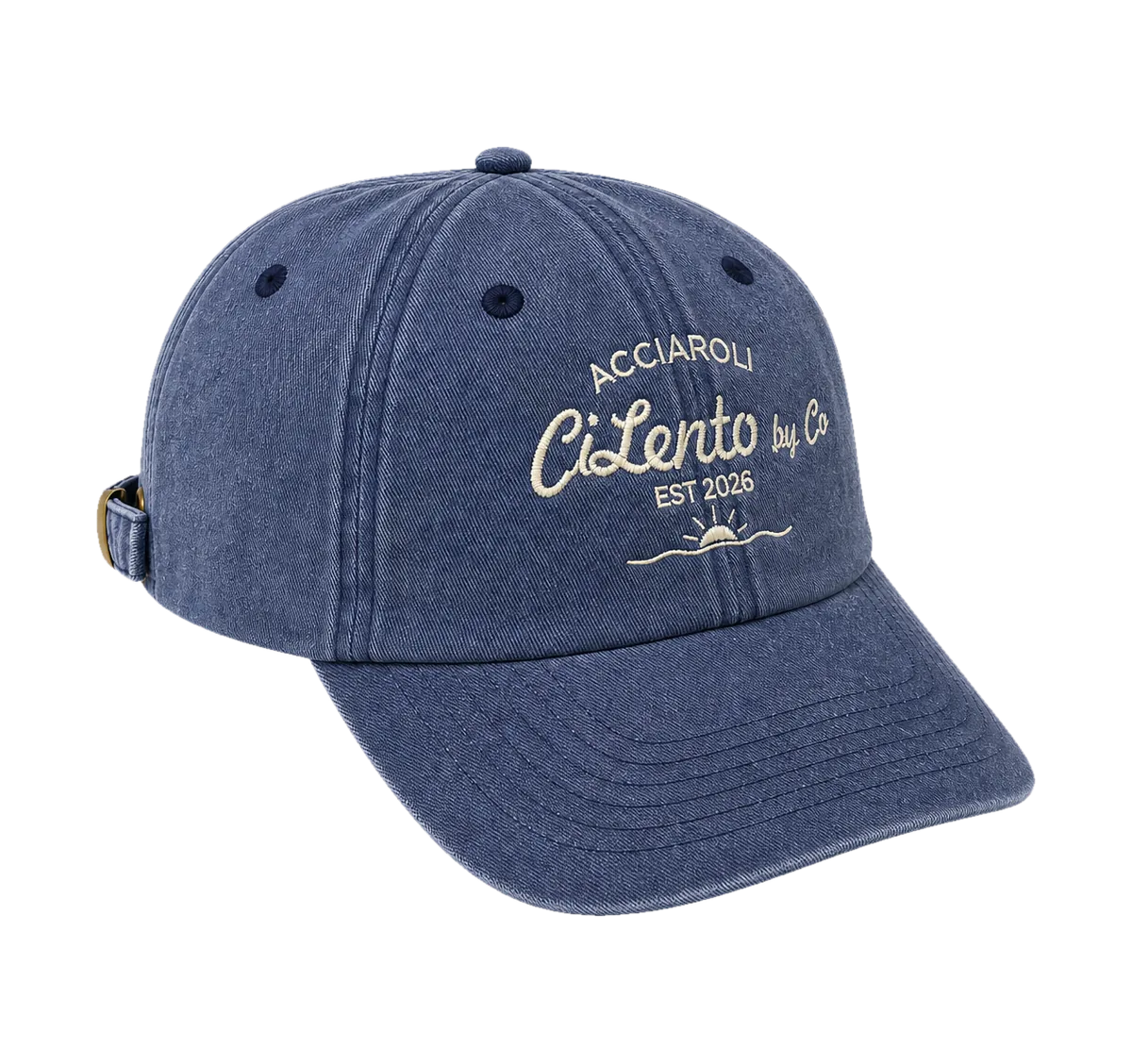 Il cappello Acciaroli Blue — tre quarti sinistro